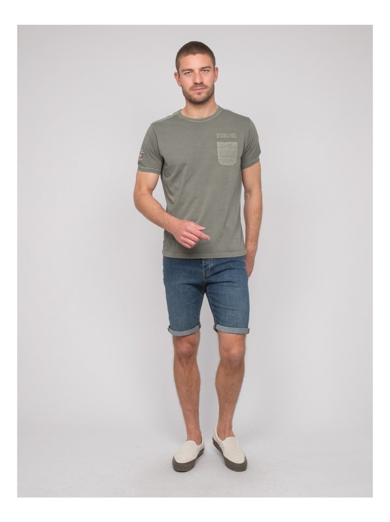 T-shirt cotone con motivi NAVOJOB Cachi - Kiabi