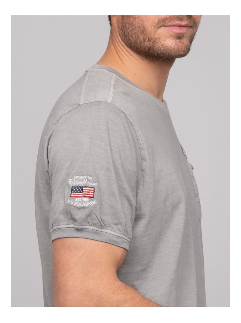 T-shirt cotone con motivi NAVOJOB Grigio - Kiabi