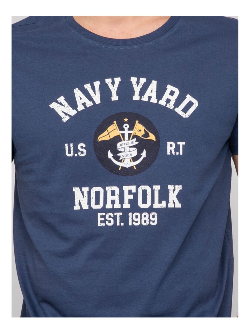 T-shirt cotone con motivi NERUPILI Blu - Kiabi