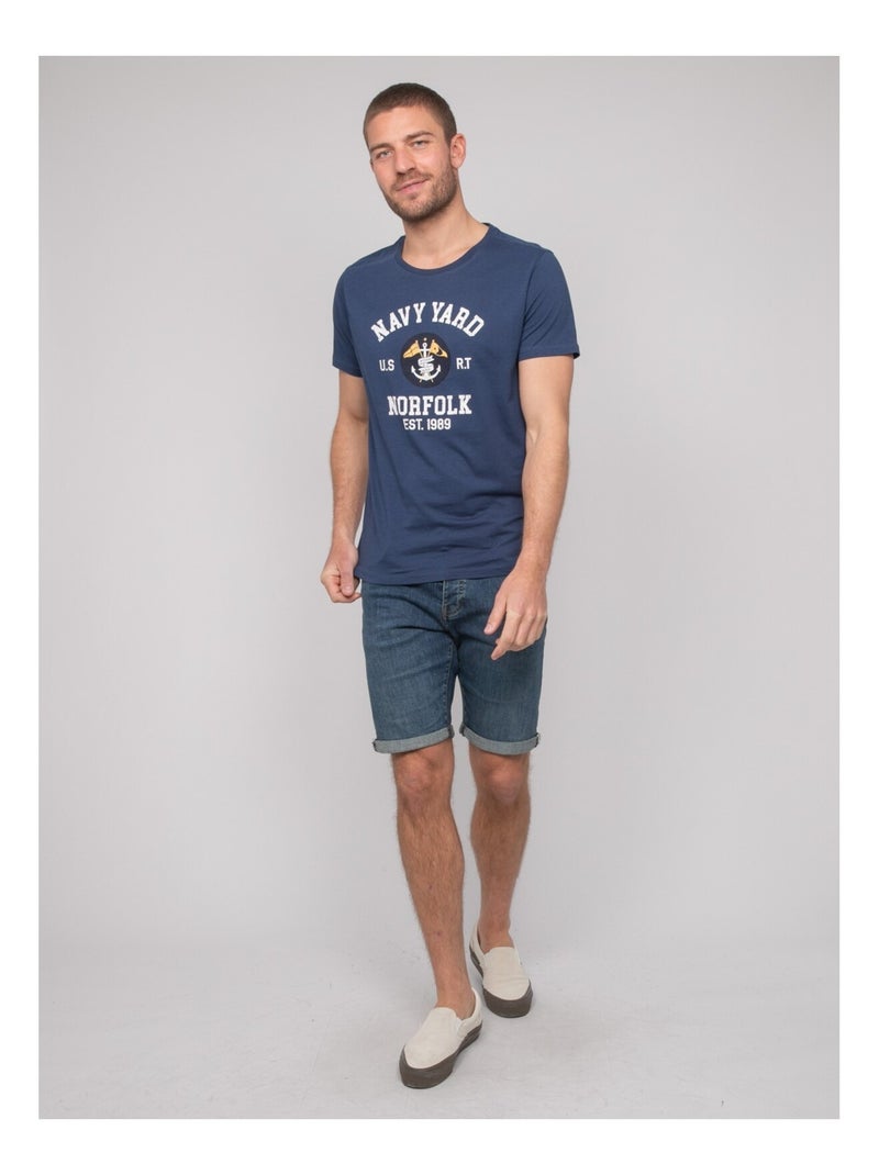 T-shirt cotone con motivi NERUPILI Blu - Kiabi
