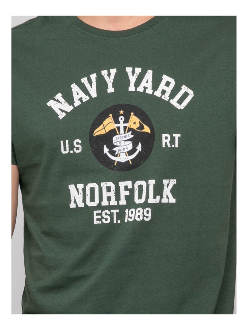 T-shirt cotone con motivi NERUPILI Verde foresta - Kiabi