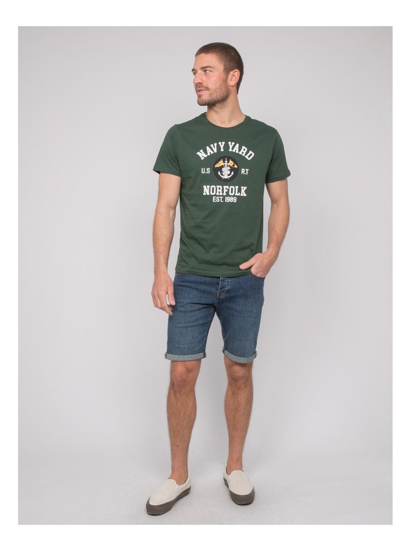 T-shirt cotone con motivi NERUPILI Verde foresta - Kiabi