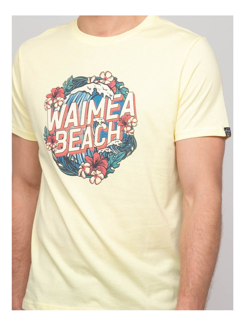 T-shirt cotone con motivi NEWILMO Giallo - Kiabi