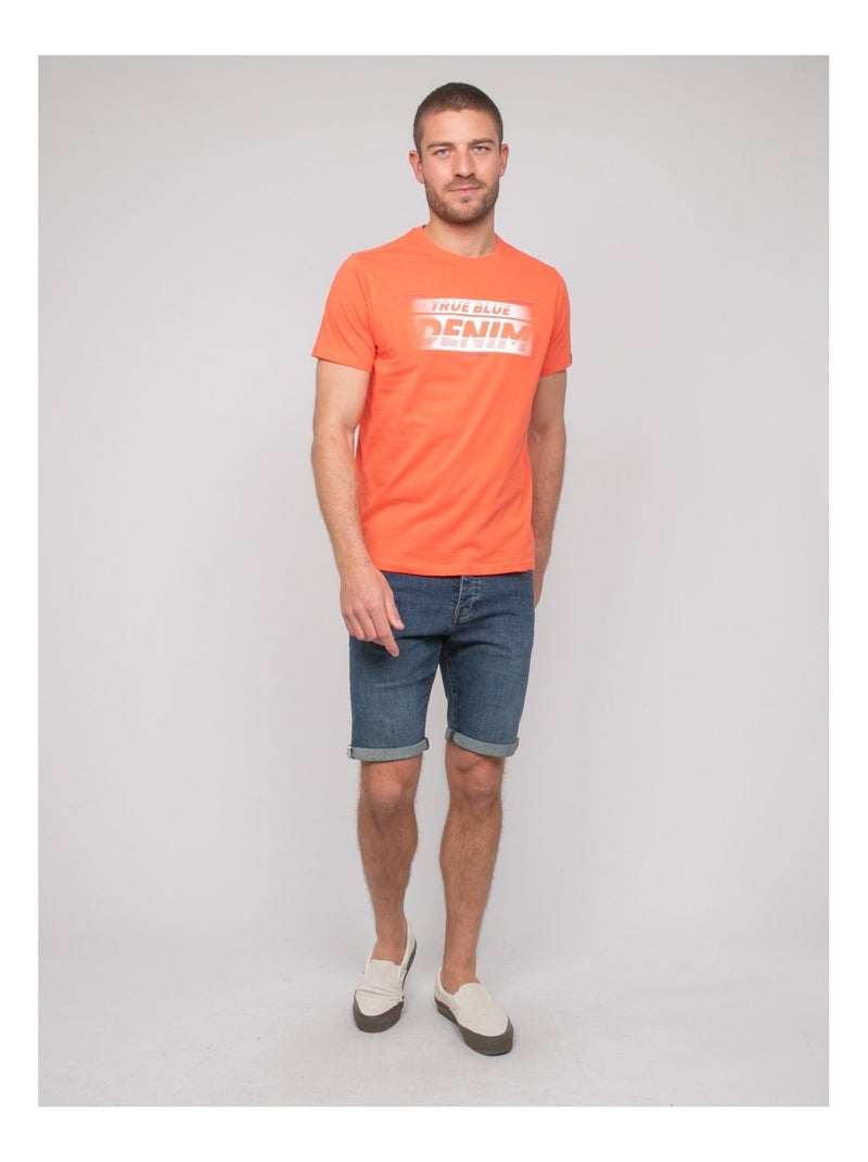 T-shirt cotone con motivi NOLOUP Arancione corallo - Kiabi