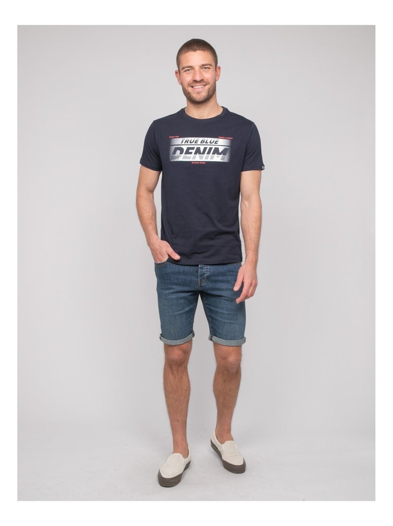 T-shirt cotone con motivi NOLOUP Blu marino - Kiabi