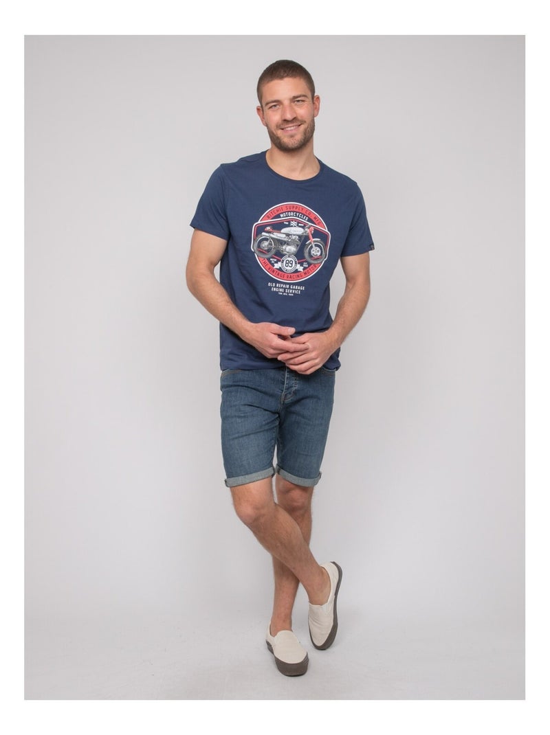 T-shirt cotone con motivi NOLRIXI Blu - Kiabi