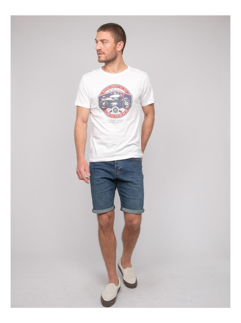 T-shirt cotone con motivi NOLRIXI Ecru - Kiabi