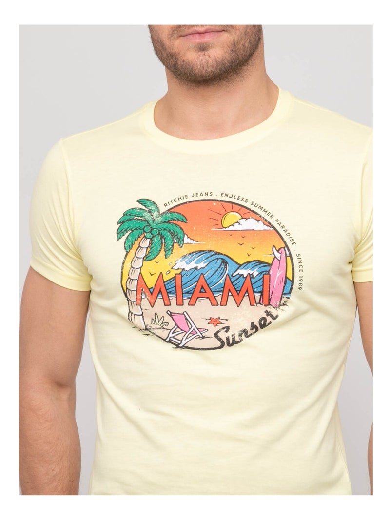 T-shirt cotone con motivi NOPICALE Giallo - Kiabi