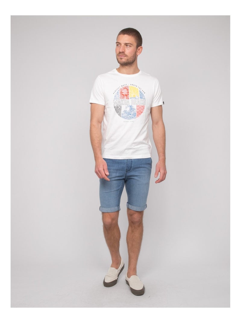 T-shirt cotone con motivi NORDOIT Ecru - Kiabi