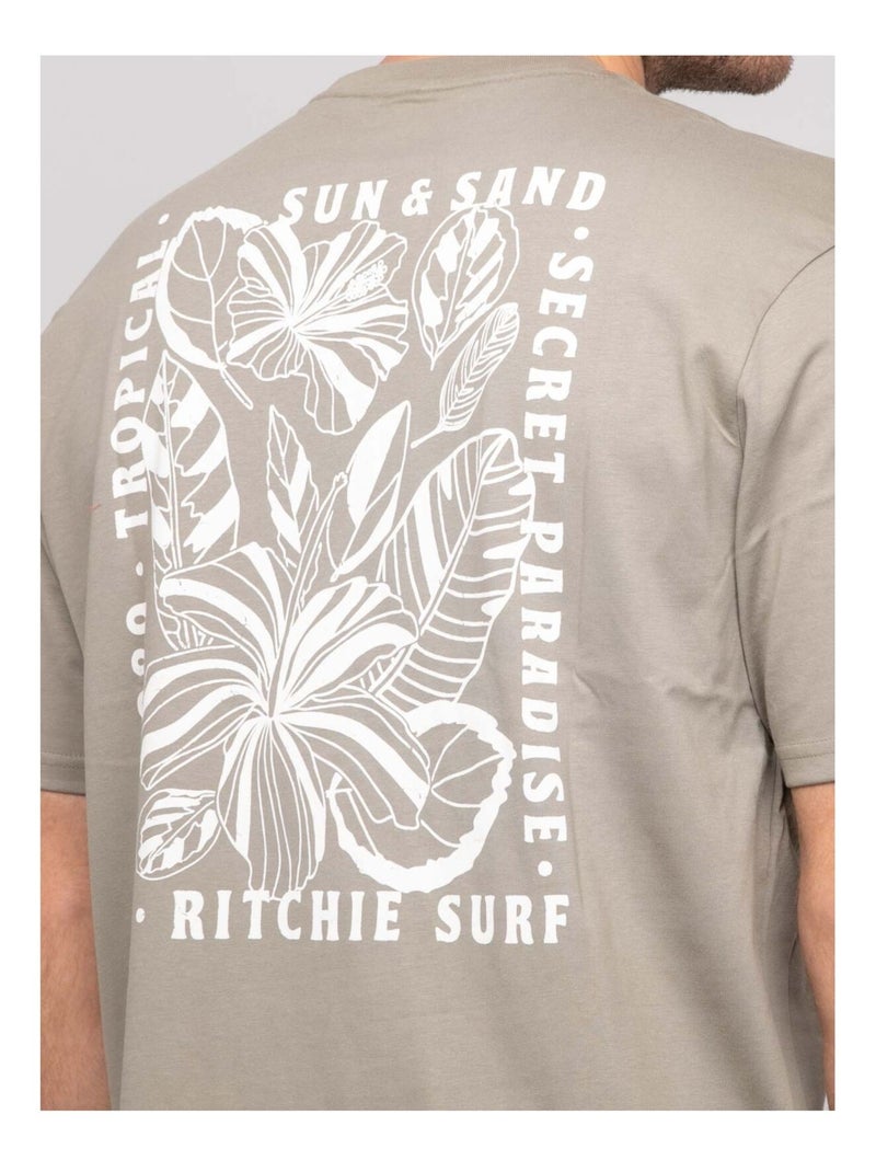 T-shirt cotone con motivi NORIPAC Cachi - Kiabi