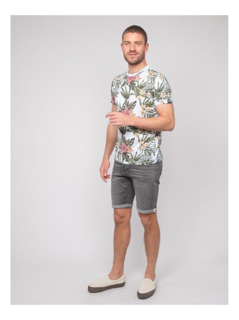 T-shirt cotone con motivi NOUBOMEL Blu cielo - Kiabi