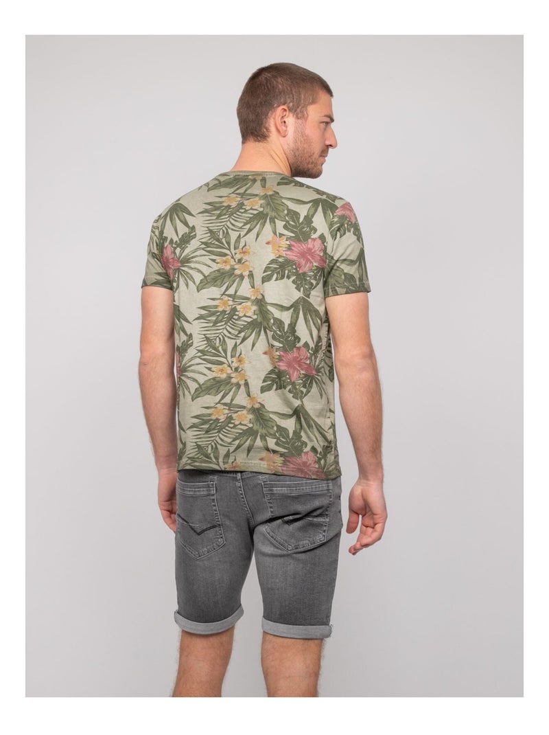 T-shirt cotone con motivi NOUBOMEL Cachi - Kiabi