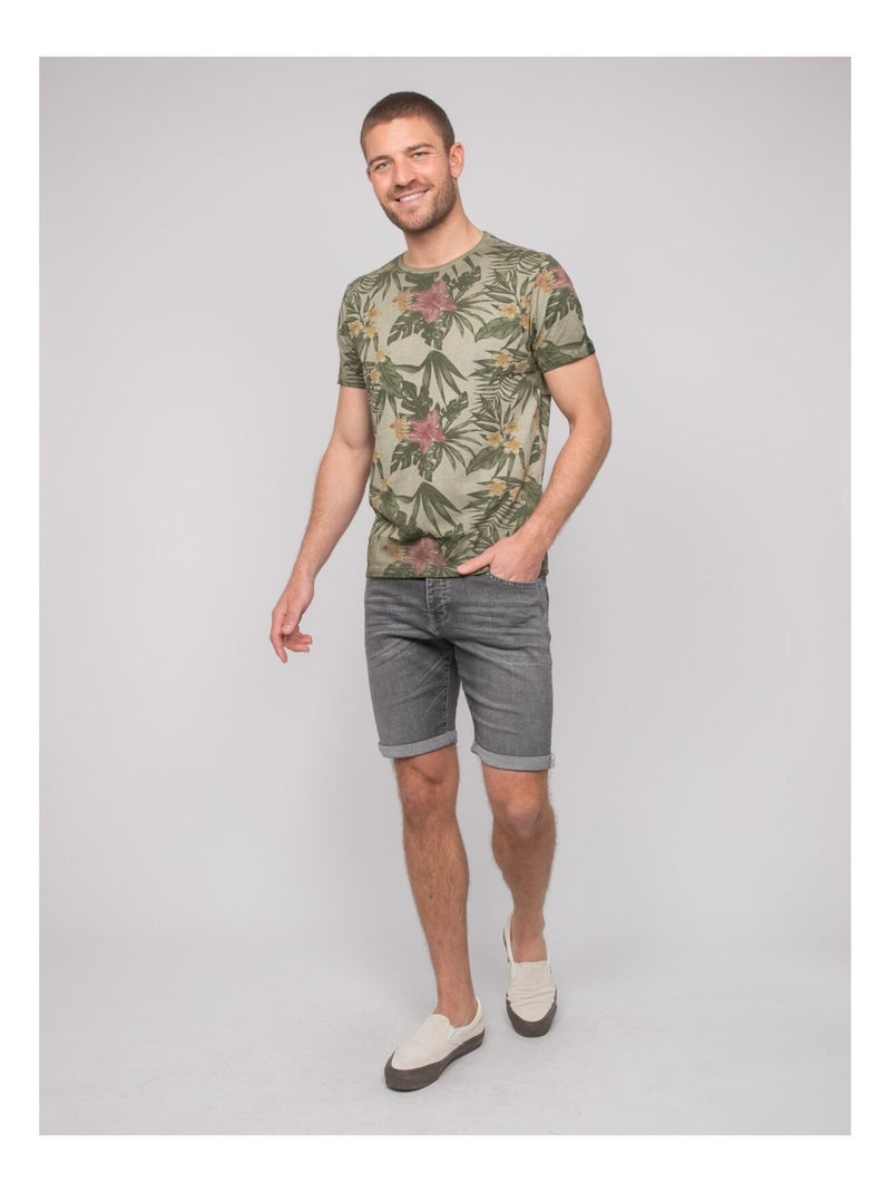 T-shirt cotone con motivi NOUBOMEL Cachi - Kiabi