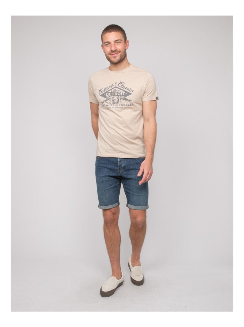 T-shirt cotone con motivi NOUPARIX Beige - Kiabi