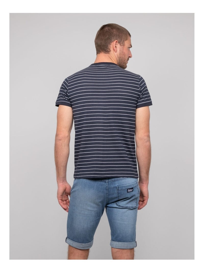 T-shirt cotone sottili righe marinière NANOROUL Blu marino - Kiabi