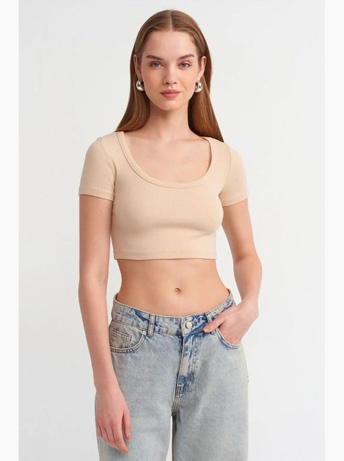 T-shirt crop a coste da donna dilvin - Kiabi T-shirt crop a coste da donna dilvin - Kiabi
