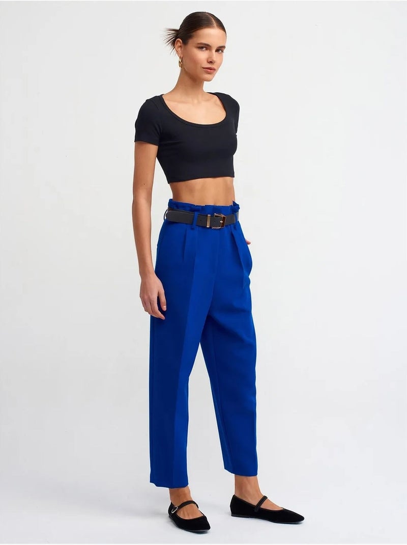 T-shirt crop a coste da donna dilvin Nero - Kiabi