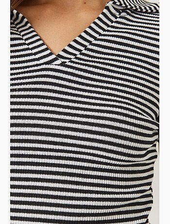 T-shirt crop a righe slim fit lucci