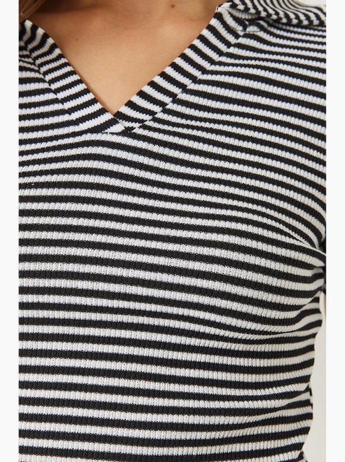 T-shirt crop a righe slim fit lucci - Kiabi T-shirt crop a righe slim fit lucci - Kiabi