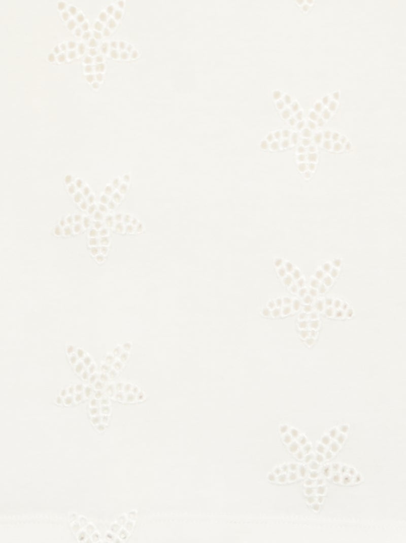 T-shirt crop con ricamo sangallo Bianco - Kiabi