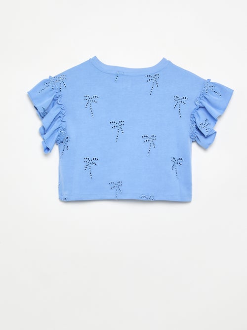 T-shirt crop con ricamo sangallo - Kiabi T-shirt crop con ricamo sangallo - Kiabi
