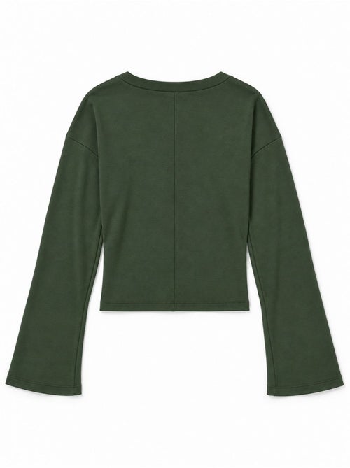 T-shirt crop con scollo a v, vestibilità slim busem - Kiabi T-shirt crop con scollo a v, vestibilità slim busem - Kiabi