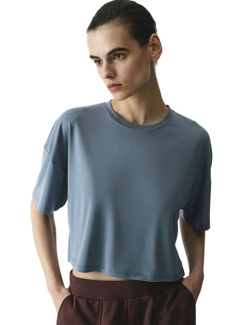 T-shirt crop in modal con spacco penti - Kiabi T-shirt crop in modal con spacco penti - Kiabi