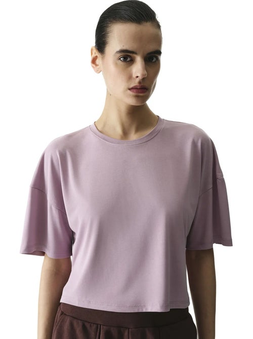 T-shirt crop in modal con spacco penti - Kiabi T-shirt crop in modal con spacco penti - Kiabi
