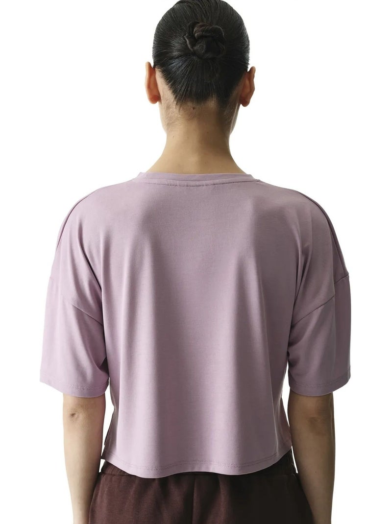 T-shirt crop in modal con spacco penti Lavanda - Kiabi