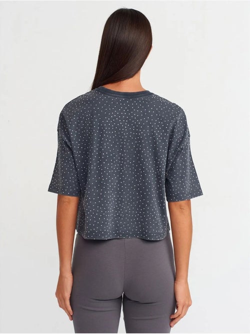 T-shirt crop oversize in cotone a pois dilvin - Kiabi T-shirt crop oversize in cotone a pois dilvin - Kiabi