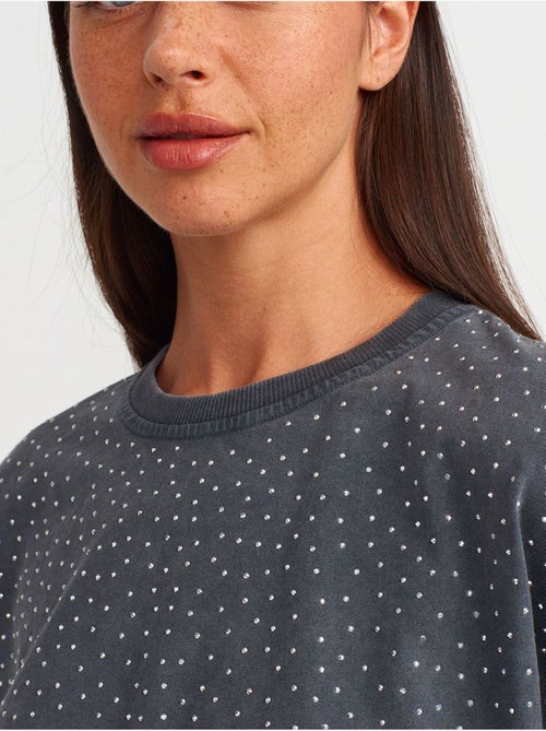 T-shirt crop oversize in cotone a pois dilvin - Kiabi T-shirt crop oversize in cotone a pois dilvin - Kiabi