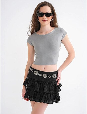 T-shirt crop slim fit mixray