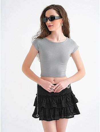 T-shirt crop slim fit mixray
