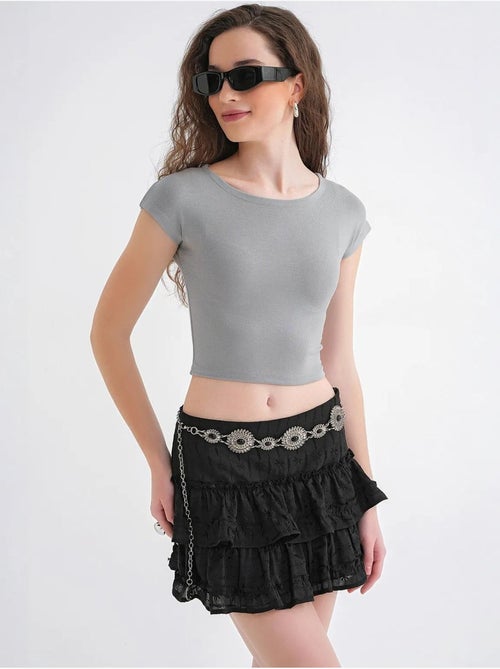 T-shirt crop slim fit mixray - Kiabi T-shirt crop slim fit mixray - Kiabi