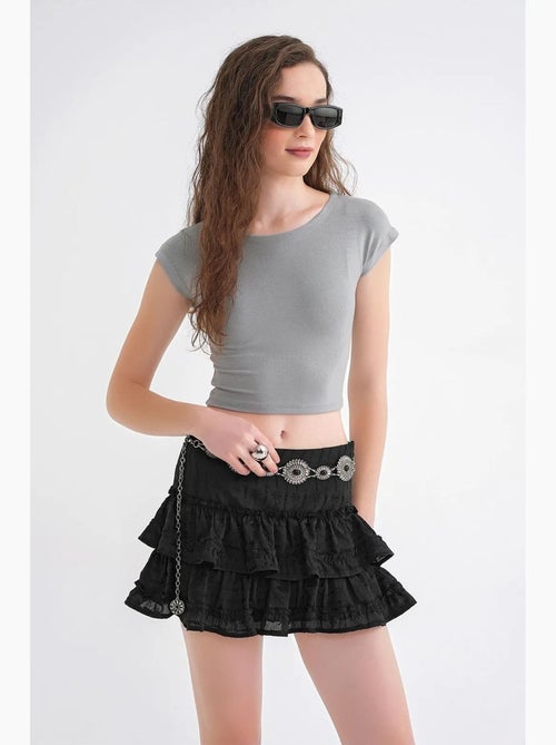 T-shirt crop slim fit mixray - Kiabi T-shirt crop slim fit mixray - Kiabi