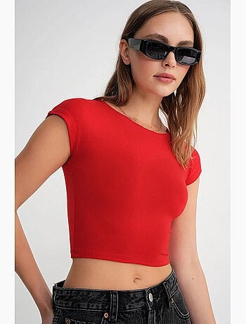 T-shirt crop slim fit mixray