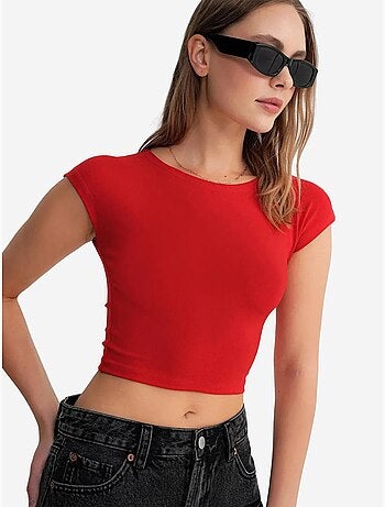 T-shirt crop slim fit mixray