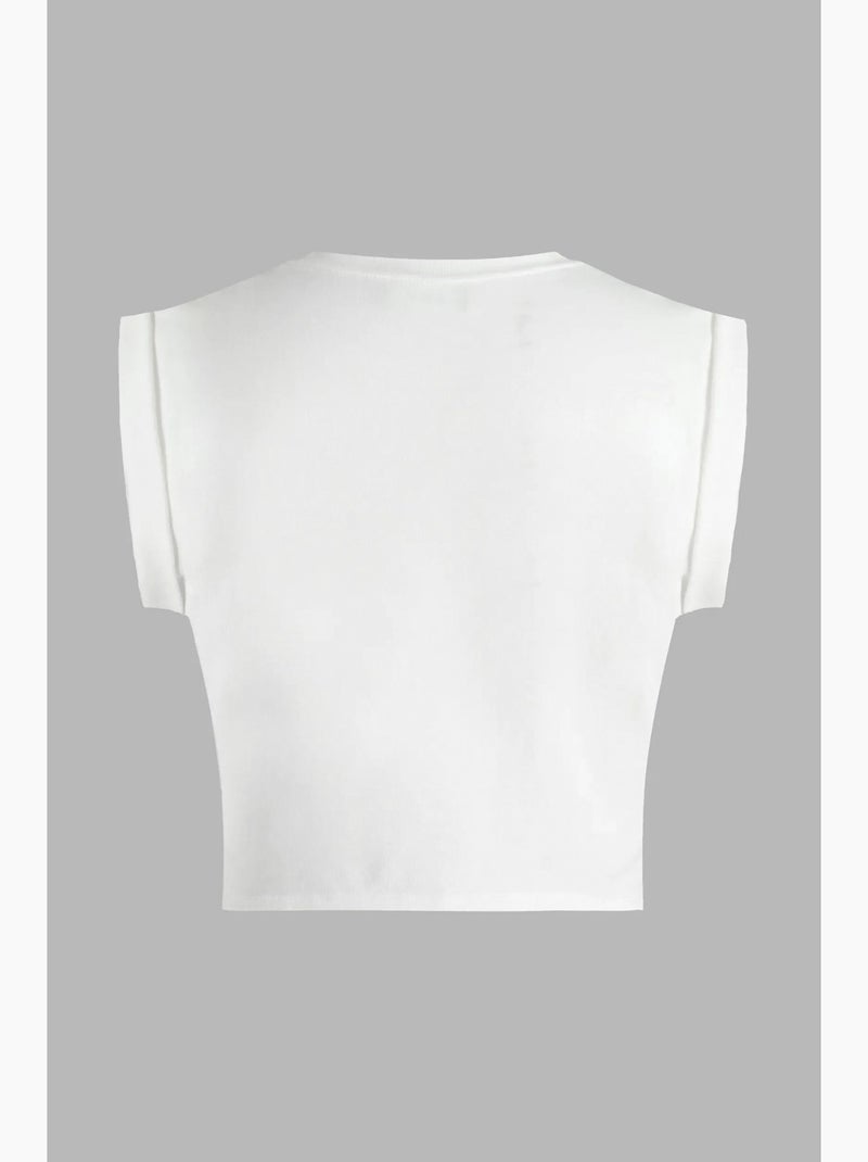 T-shirt crop stampata hiccup Bianco - Kiabi