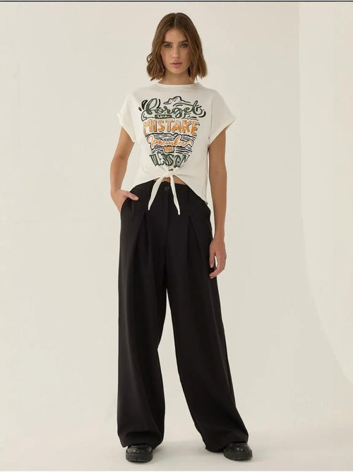 T-shirt crop stampata hiccup - Kiabi T-shirt crop stampata hiccup - Kiabi