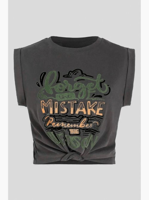 T-shirt crop stampata hiccup - Kiabi T-shirt crop stampata hiccup - Kiabi
