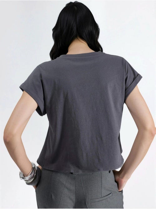 T-shirt crop stampata hiccup - Kiabi T-shirt crop stampata hiccup - Kiabi