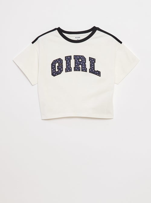 T-shirt crop stile college - Kiabi