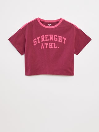 T-shirt crop stile college