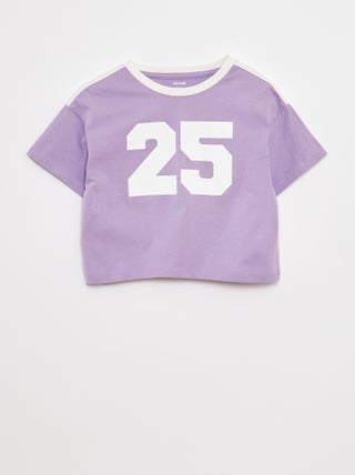 T-shirt crop stile college