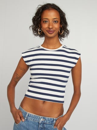 T-shirt crop top a maniche corte