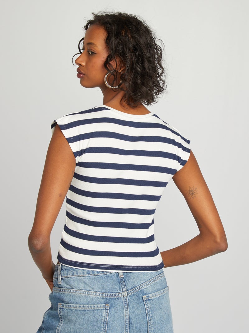 T-shirt crop top a maniche corte BIANCO - Kiabi