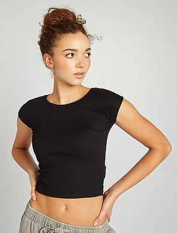 T-shirt crop top a maniche corte