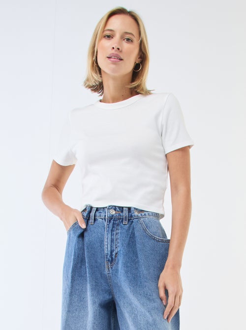 T-shirt crop top basico - Kiabi T-shirt crop top basico - Kiabi