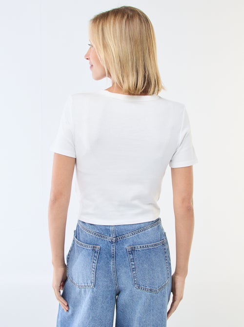 T-shirt crop top basico - Kiabi T-shirt crop top basico - Kiabi