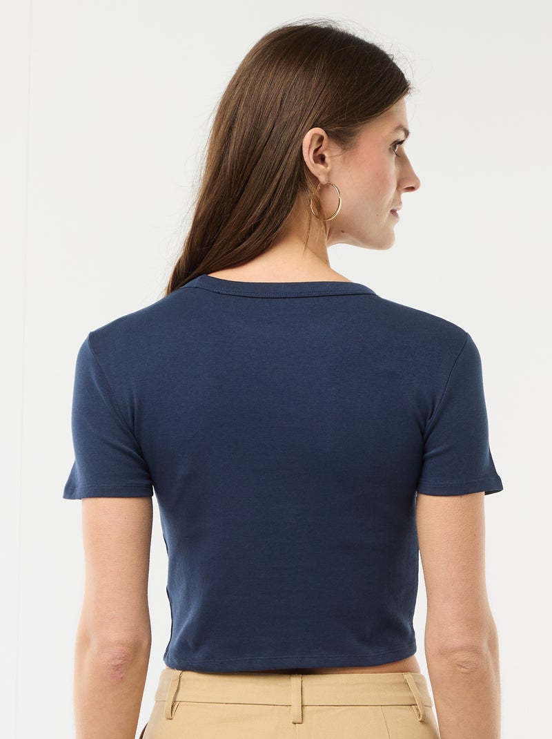 T-shirt crop top basico Blu - Kiabi